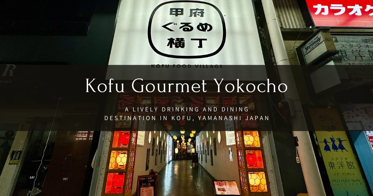 Kofu Gourmet Yokocho: A popular nighttime entertainment district in Kofu where you can enjoy alcohol and Yamanashi specialties.
